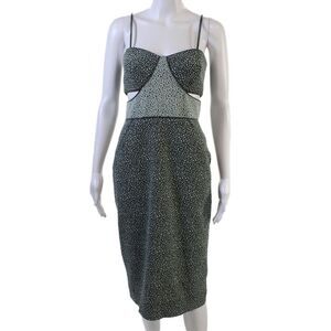 Jonathan Simkhai Women's Spaghetti Straps Cut-Outs Midi Dress Black Size 6